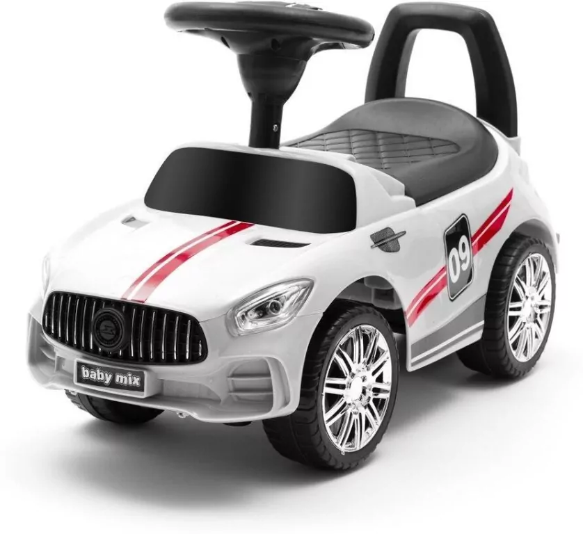 Jeździk dziecięcy z dźwiękiem Racer biały - tantis.pl