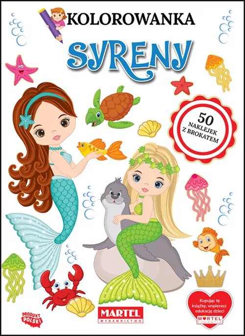 Syreny. Kolorowanka z naklejkami - tantis.pl