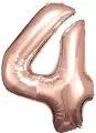 Balon foliowy cyfra 4 różowe złoto 65x86cm - tantis.pl