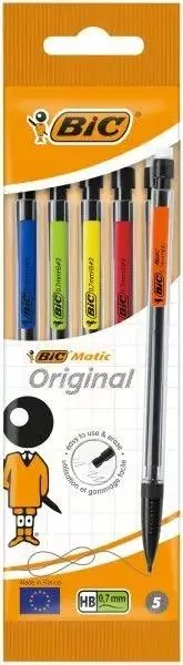 Ołówek automatyczny Matic z gumką HB 5szt BIC - tantis.pl