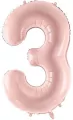 Balon foliowy cyfra 3 72cm jasny różowy - tantis.pl
