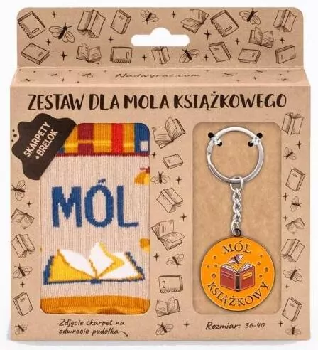 Skarpetki + brelok Mól książkowy 36-40 - tantis.pl