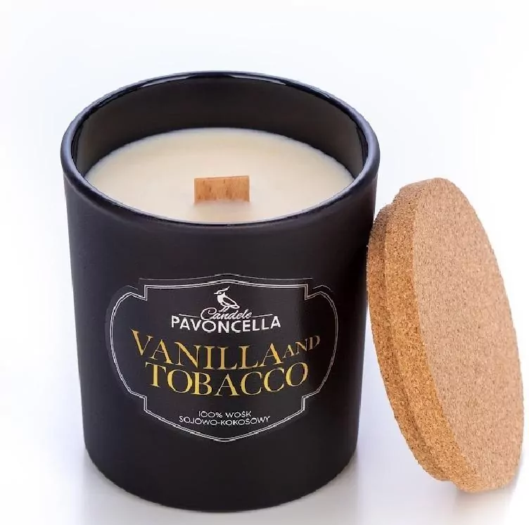 Świeczka sojowa Vanilla and Tabacco czarna 135g - tantis.pl