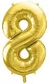 Balon foliowy cyfra 8 72cm jasny złoty - tantis.pl