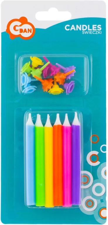 Świeczki urodzinowe tęcza 8cm pf-sut12 - tantis.pl