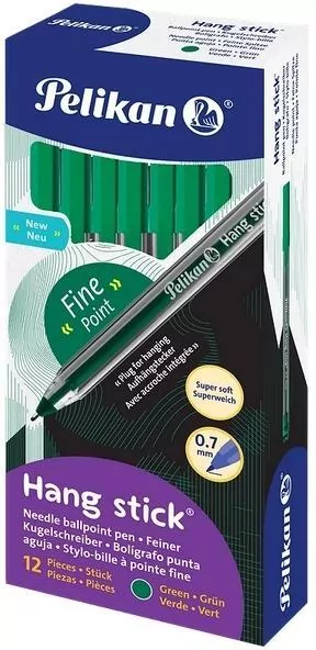 Długopis Hang Stick 0,7mm zielony (12szt) PELIKAN - tantis.pl