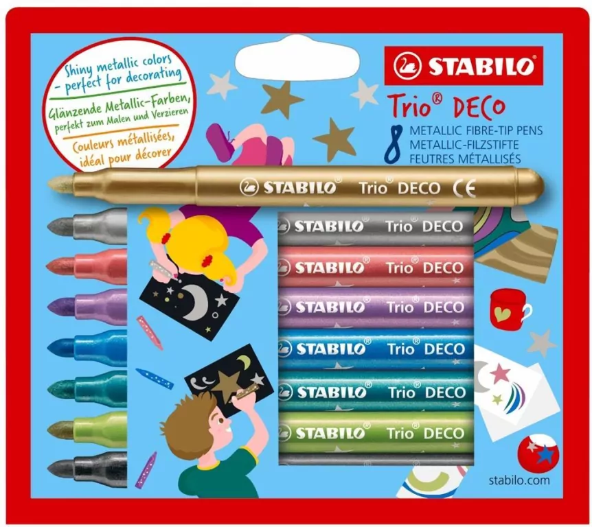 Flamastry Trio Deco 8 kolorów - tantis.pl