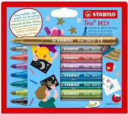 Flamastry Trio Deco 8 kolorów