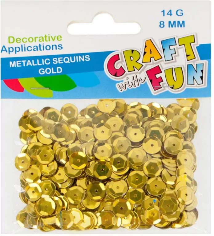 Cekiny metaliczne kółka 8mm złote - tantis.pl