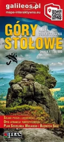 Mapa turystyczna - Góry Stołowe laminowana - tantis.pl