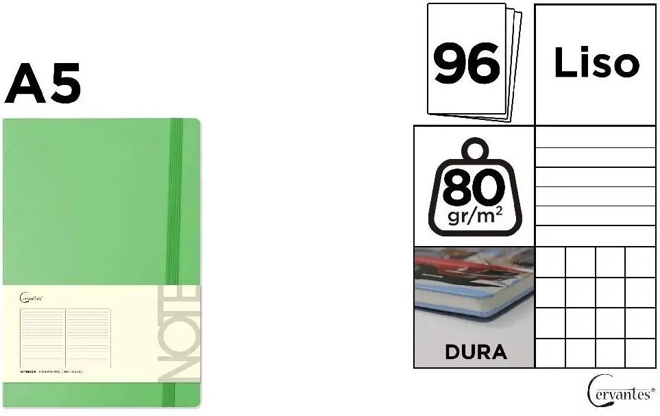 Notatnik A5/96K jasny zielony MIX - tantis.pl