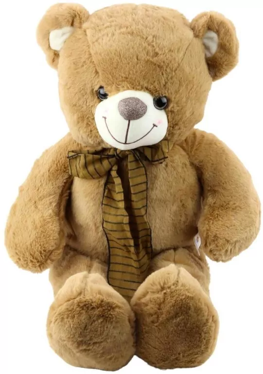 Miś pluszowy z brązową kokardą 60cm - tantis.pl