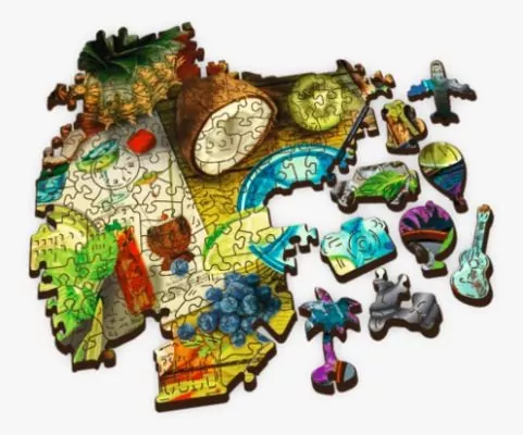 Puzzle drewniane 500+1. Kolorowe koktajle TREFL - tantis.pl