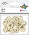 Guziki drewniane ażurowy. Kwiat 20mm, 20 sztuk - tantis.pl