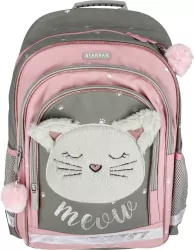 Plecak szkolny. Kot pluszowy
