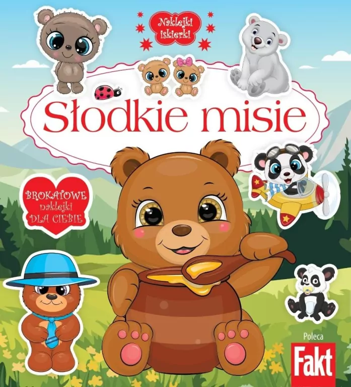 Słodkie misie. Brokatowe naklejki dla ciebie - tantis.pl
