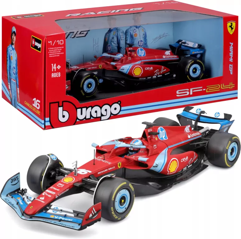 Ferrari Formula With Helmet & Plastic Stand SF24 - tantis.pl