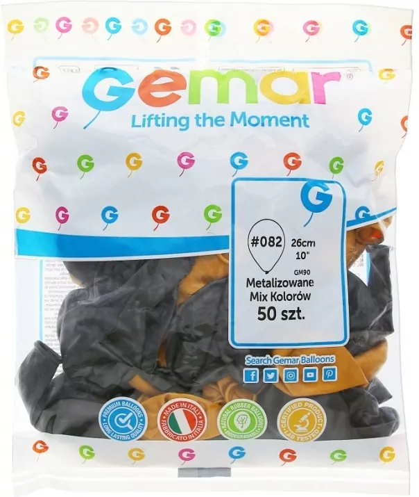 Balony GM90 metal złote i czarne - tantis.pl