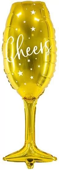 Balon foliowy Kieliszek 28x80cm złoty - tantis.pl