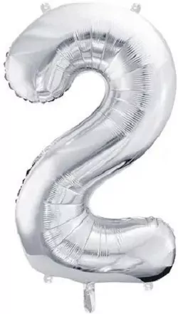 Balon foliowy 2 86cm srebrny - tantis.pl