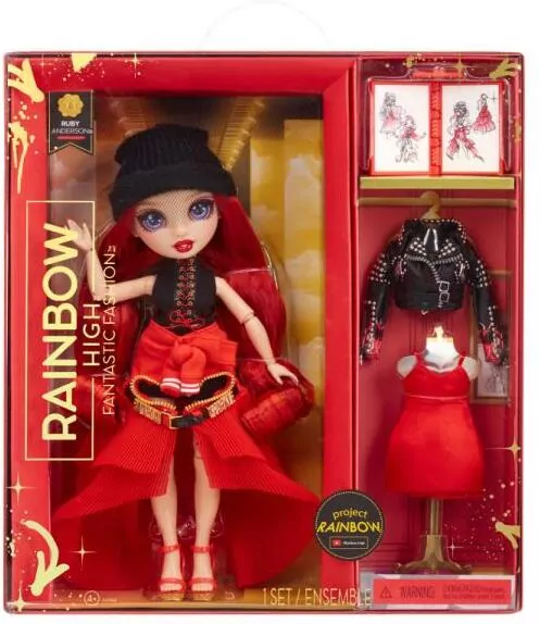 Rainbow High Fantastic Fashion Doll. Ruby-RED - tantis.pl