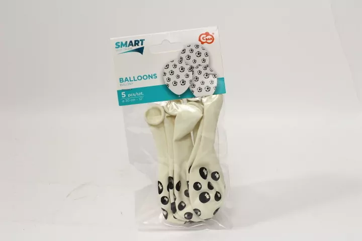 Balony Piłka Nożna czarno-białe 30cm - tantis.pl