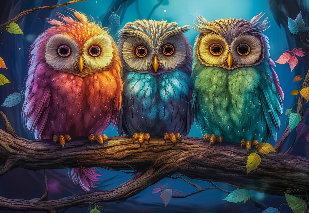 Three Little Owls. Puzzle 1000  elementów - tantis.pl