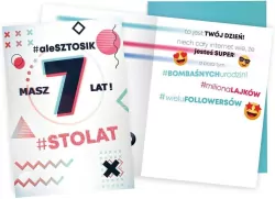 Karnet Urodziny 7 emotki