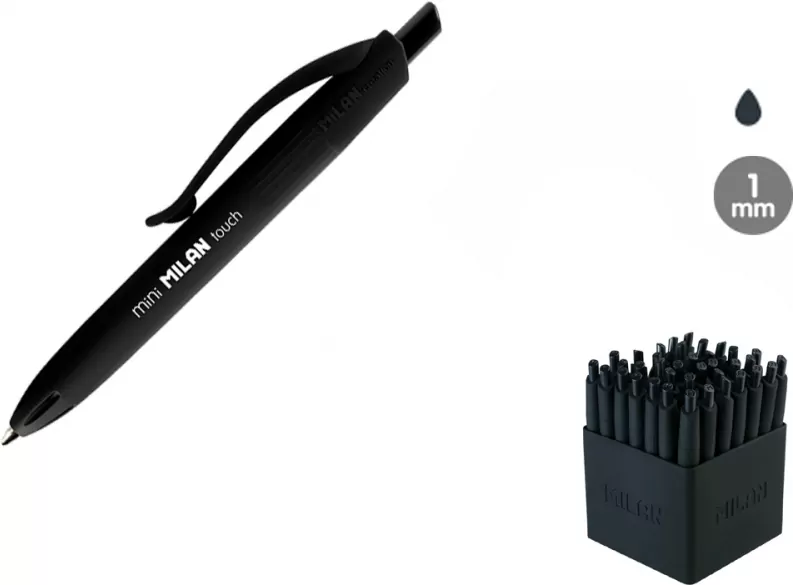 Długopis P1 mini Rubber Touch czarny (40szt) MILAN - tantis.pl
