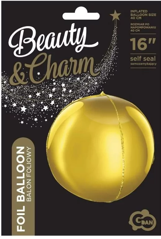 Balon foliowy B&C Kula złota 40cm - tantis.pl