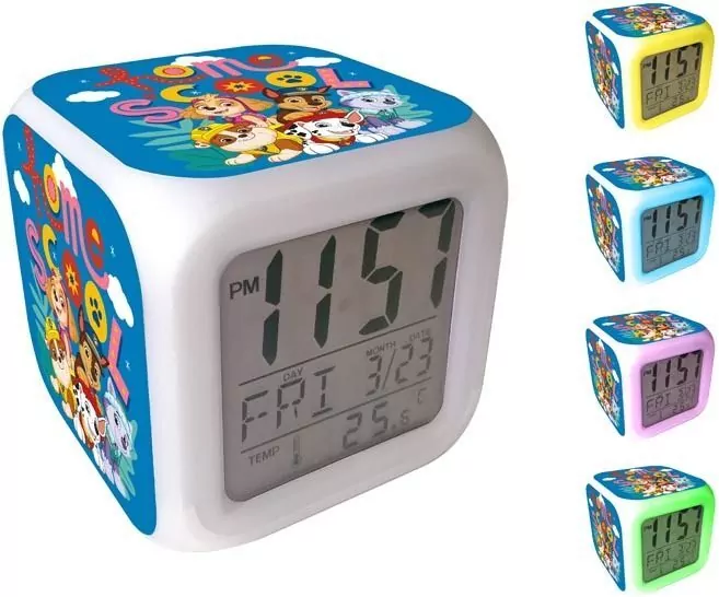 Budzik cyfrowy z alarmem Psi Patrol - tantis.pl