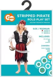 Strój dla dzieci Pasiasta Piratka, rozmiar 130/140cm