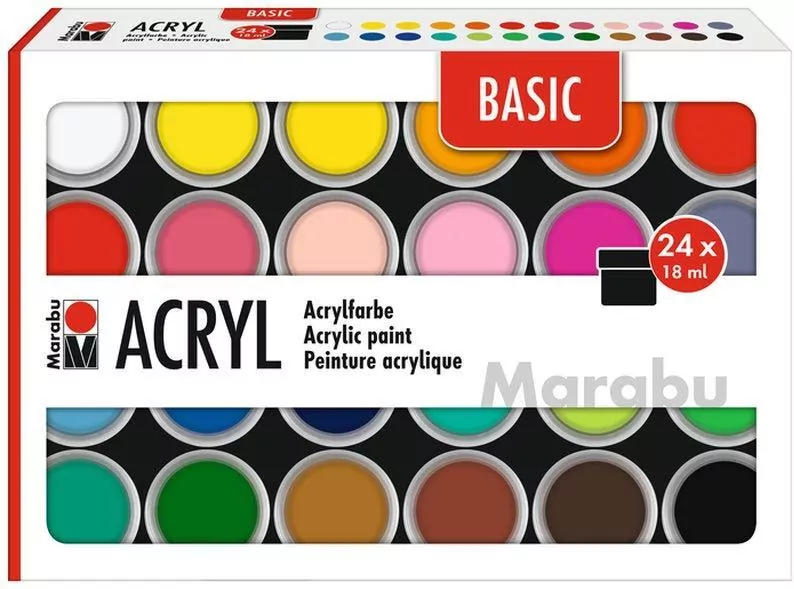Farby akrylowe Basic 18ml 24 kolory - tantis.pl