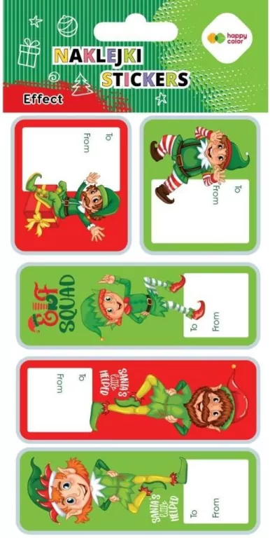 Naklejki Elfs tag 10x20cm HAPPY COLOR - tantis.pl