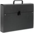 Teczka A4 z rączką 6,5 cm, maxi plus. Lux PCV. Czarna - tantis.pl