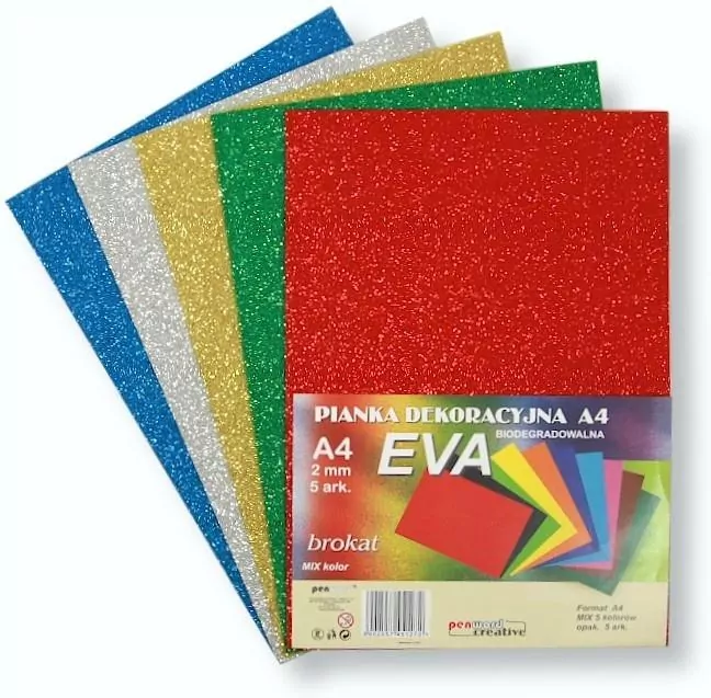 Pianka brokatowa A4 Eva mix biodegrad - tantis.pl