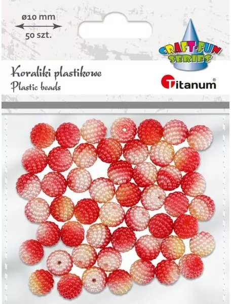 Koraliki plastikowe 10mm czerwone ombre 50szt - tantis.pl