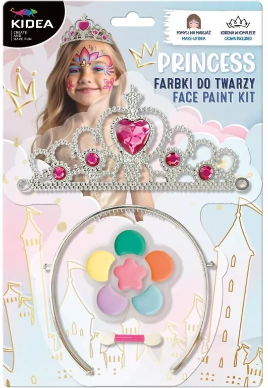 Farbki do twarzy princess z tiarą KIDEA - tantis.pl