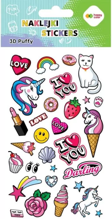 Naklejki 3D Puffy Funky Sweet 10x20cm HAPPY COLOR - tantis.pl