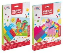 Naklejanie po kolorach i kształtach Kogut