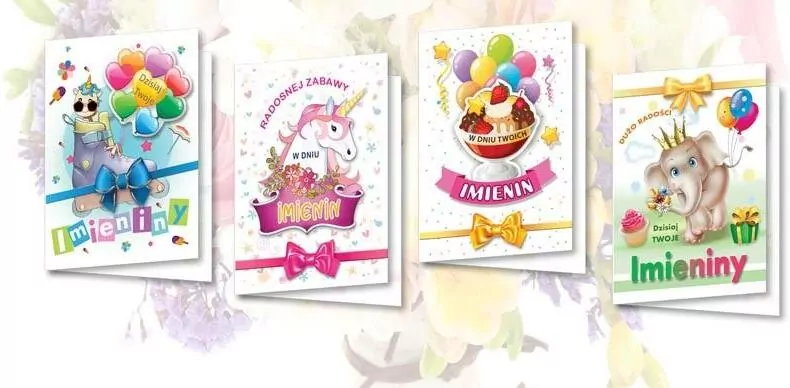 Karnet B6 z naklejkami Imieniny dzieci MIX (10szt) - tantis.pl