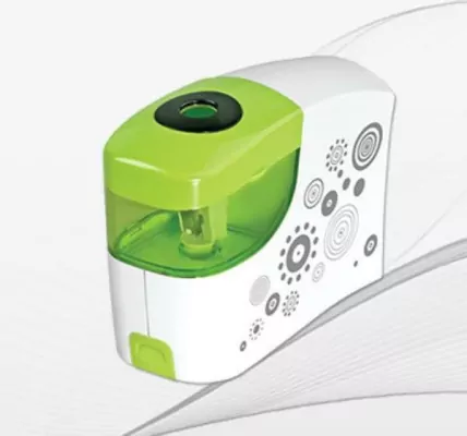 Temperówka na baterie zielono-biała