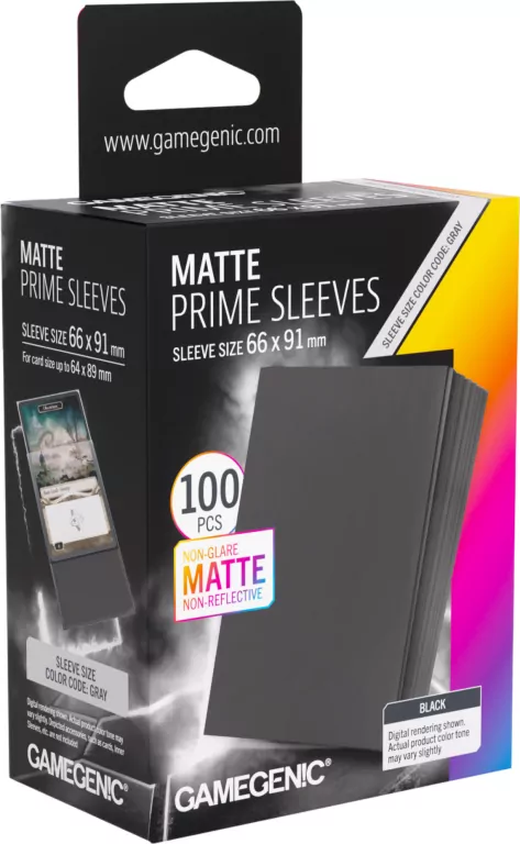 Gamegenic: Matte Prime Sleeves (66x91 mm) - Black - 100 sztuk - tantis.pl