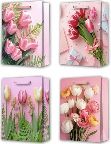 Torebka prezentowa M Kwiaty mix - tantis.pl