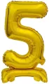 Balon foliowy B&C Cyfra stojaca "5" złota 38cm - tantis.pl