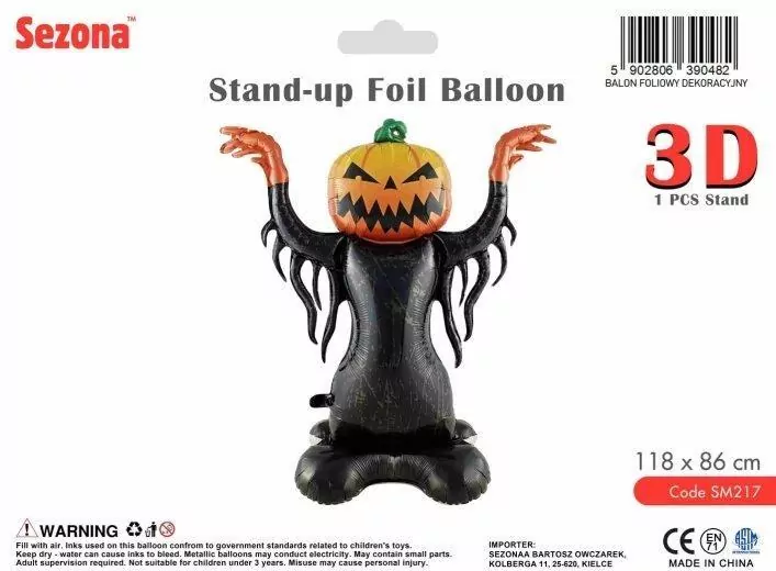 Balon Halloween Dynia potwór 118x86cm - tantis.pl