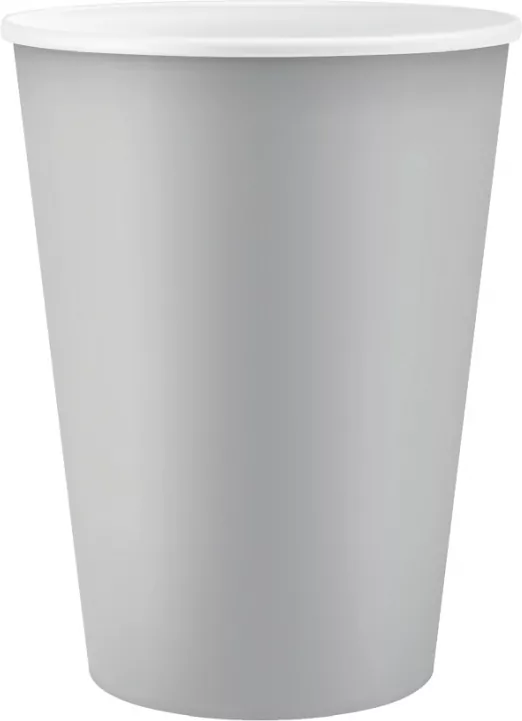 Kubki papierowe jednokolorowe srebrne, 250ml/ - tantis.pl