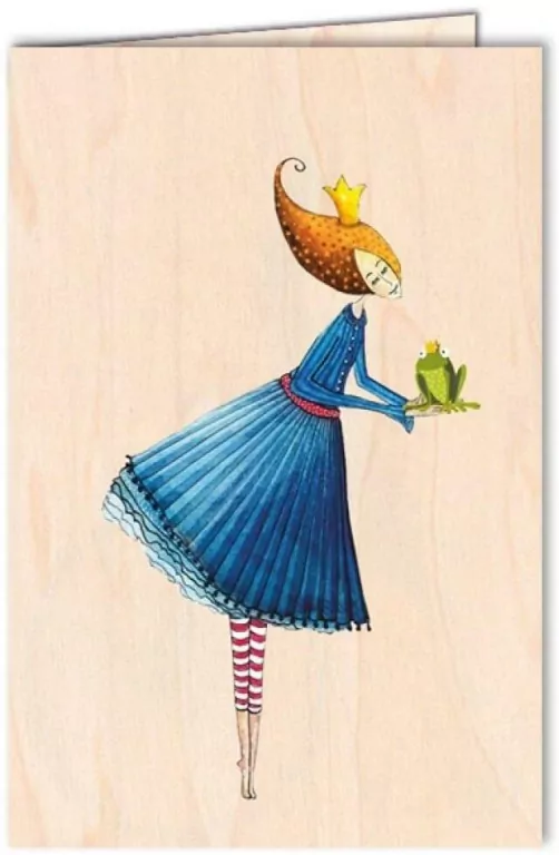 Karnet drewniany C6 + koperta Kobieta z żabą - tantis.pl