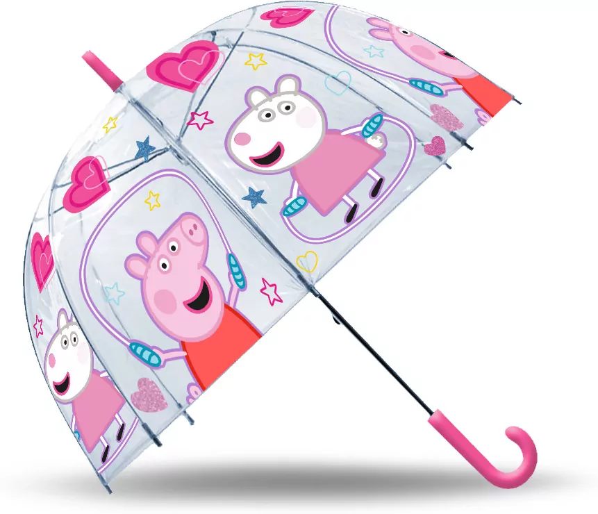 Parasolka Peppa Pig automatyczna, przeźroczysta - tantis.pl