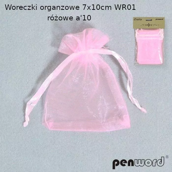 Woreczki organzowe różowe 7x10cm - tantis.pl